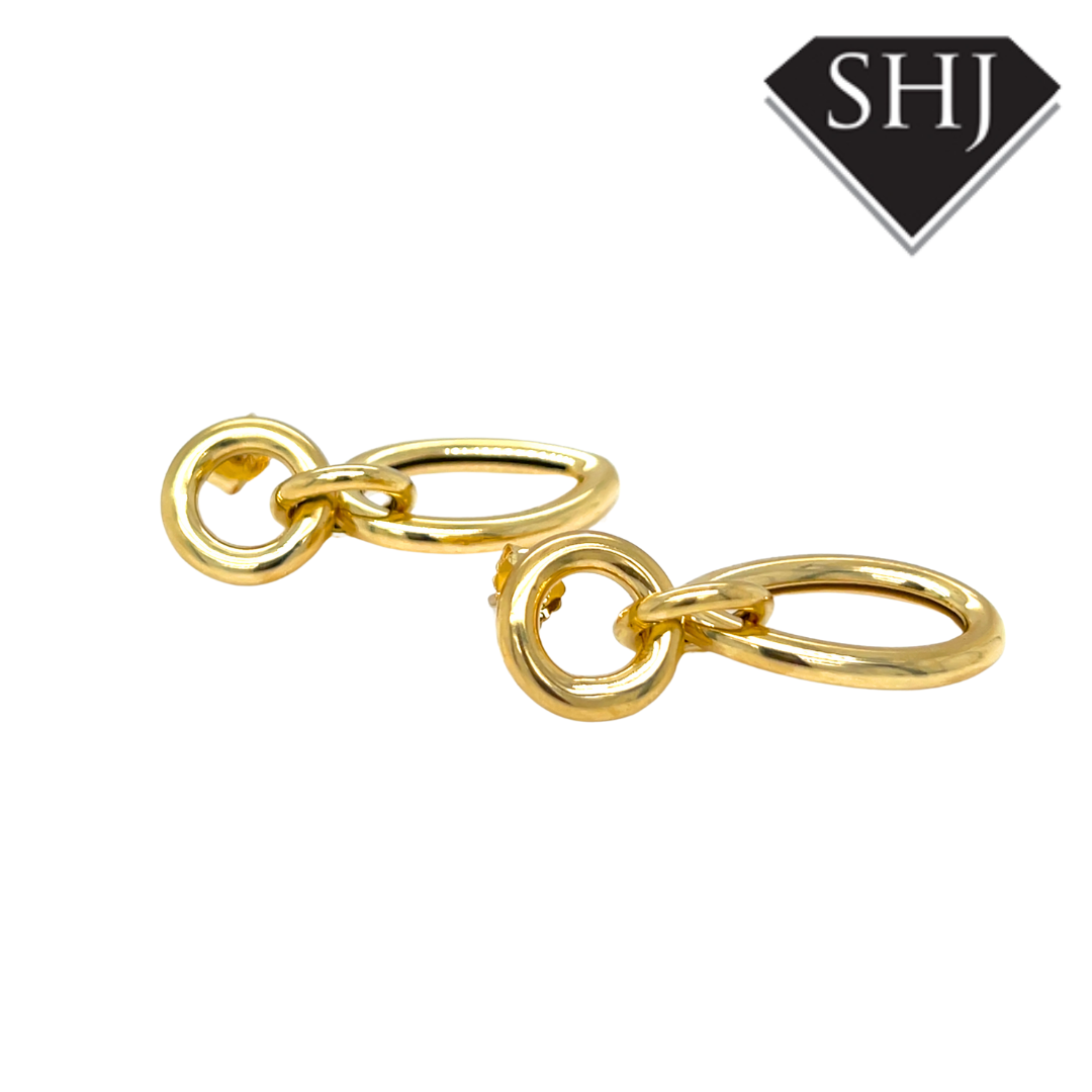 Gold Plated Silver Chain Drop Earrings