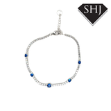 Silver Blue CZ Bracelet