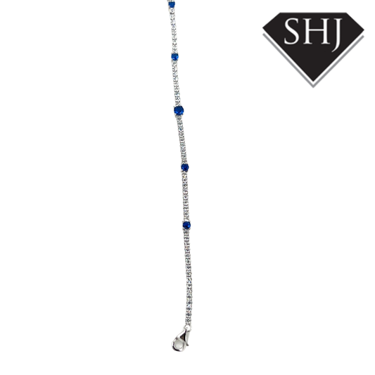 Silver Blue CZ Bracelet