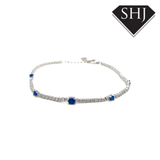 Silver Blue CZ Bracelet