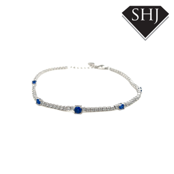 Silver Blue CZ Bracelet