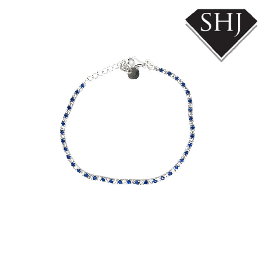 Silver Blue CZ Bracelet
