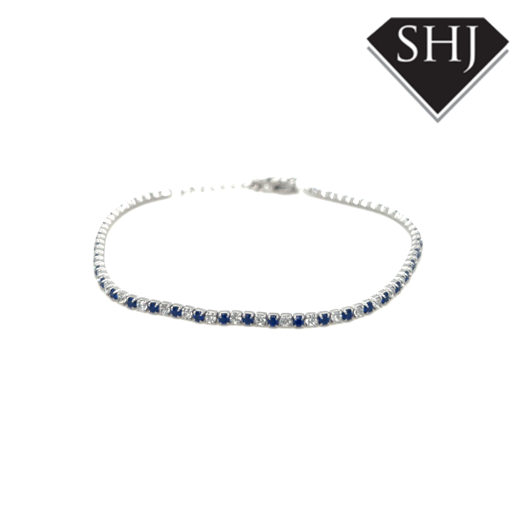 Silver Blue CZ Bracelet