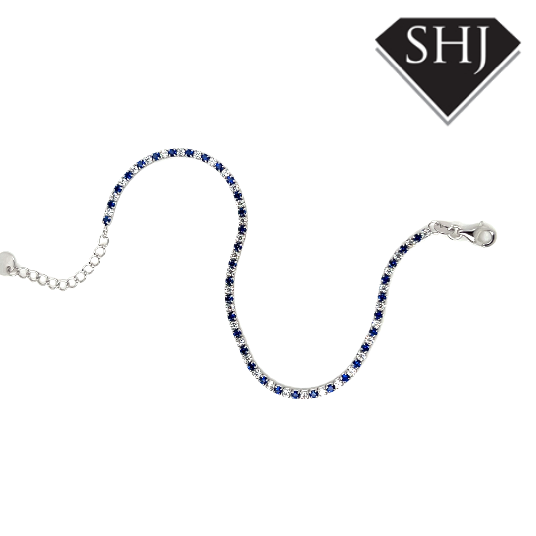Silver Blue CZ Bracelet