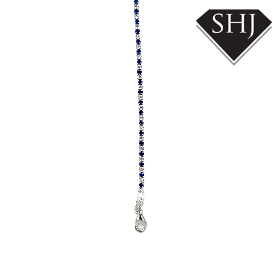 Silver Blue CZ Bracelet