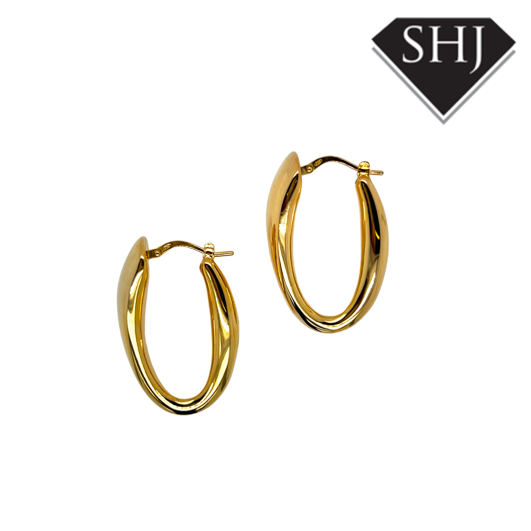 24CT Gold Plated Silver Hoop Earrings