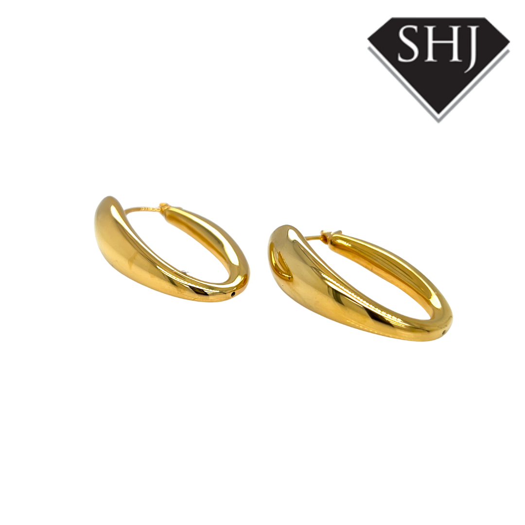 24CT Gold Plated Silver Hoop Earrings