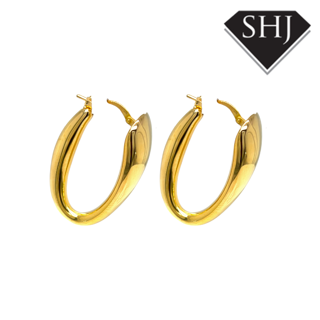 24CT Gold Plated Silver Hoop Earrings