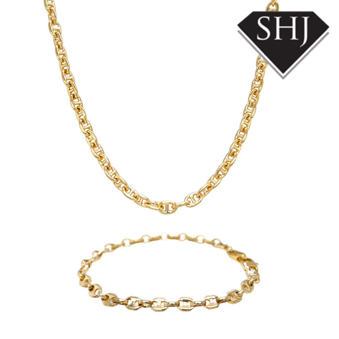24ct Gold Plated Silver Marine Bracelet