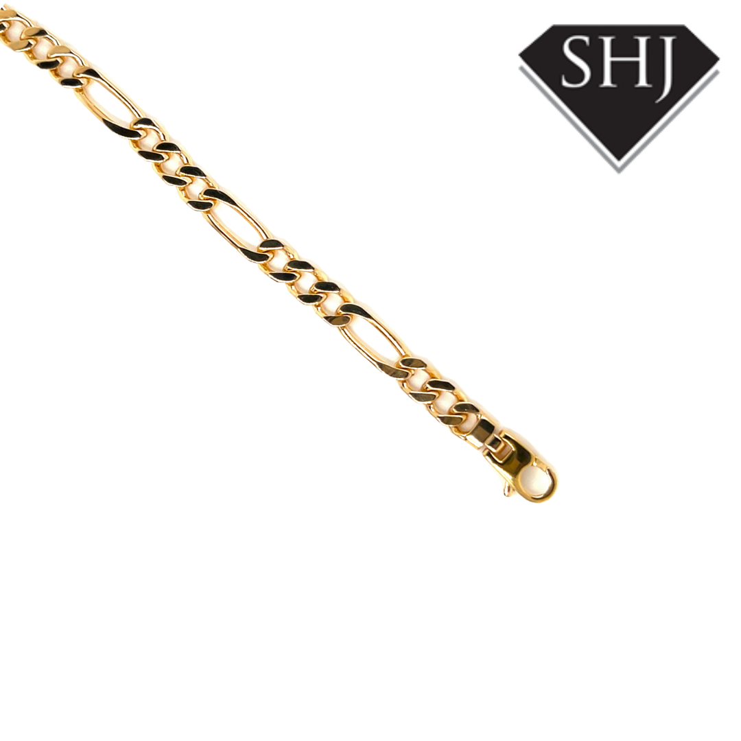 24CT Gold Plated Silver Figaro Bracelet