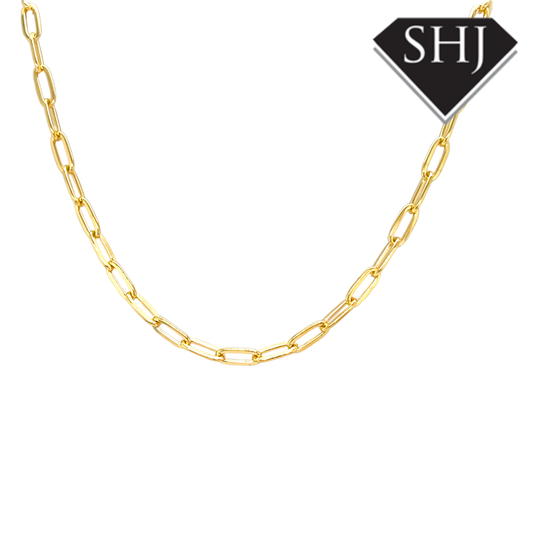 Gold Plated Silver 18" Paperclip Chain