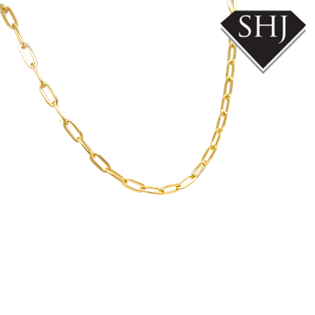 Gold Plated Silver 18" Paperclip Chain