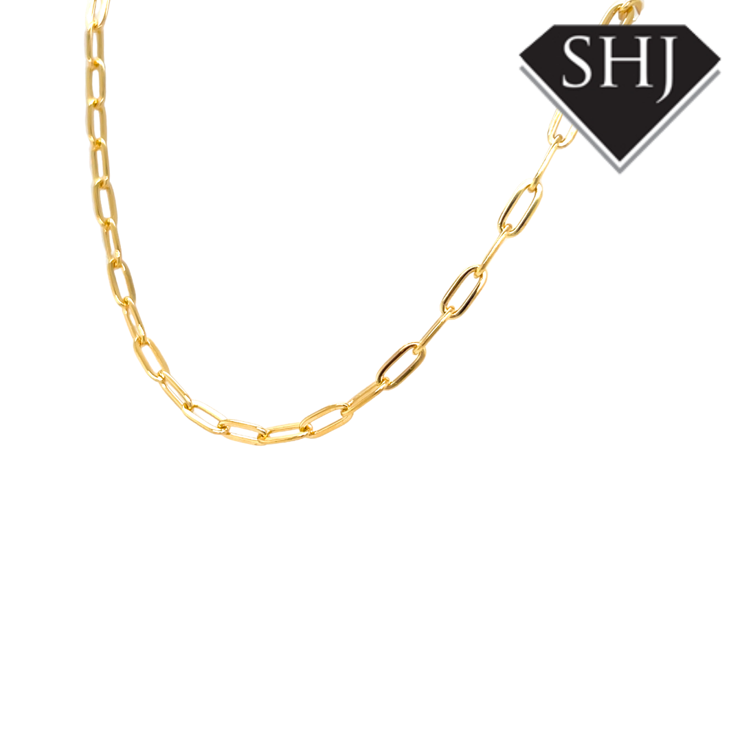 Gold Plated Silver 18" Paperclip Chain