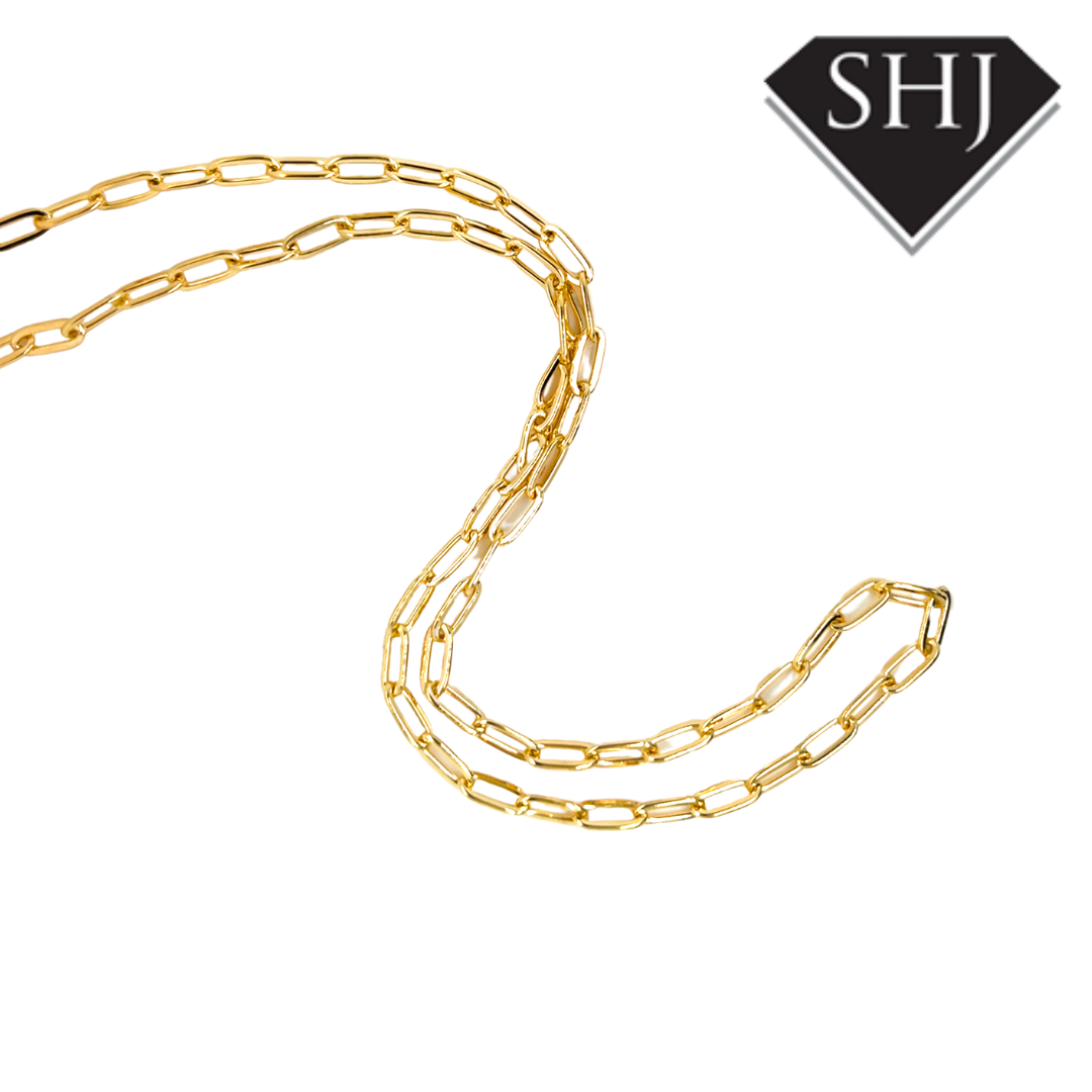 Gold Plated Silver 18" Paperclip Chain
