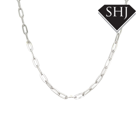 Silver 18" Paperclip Chain