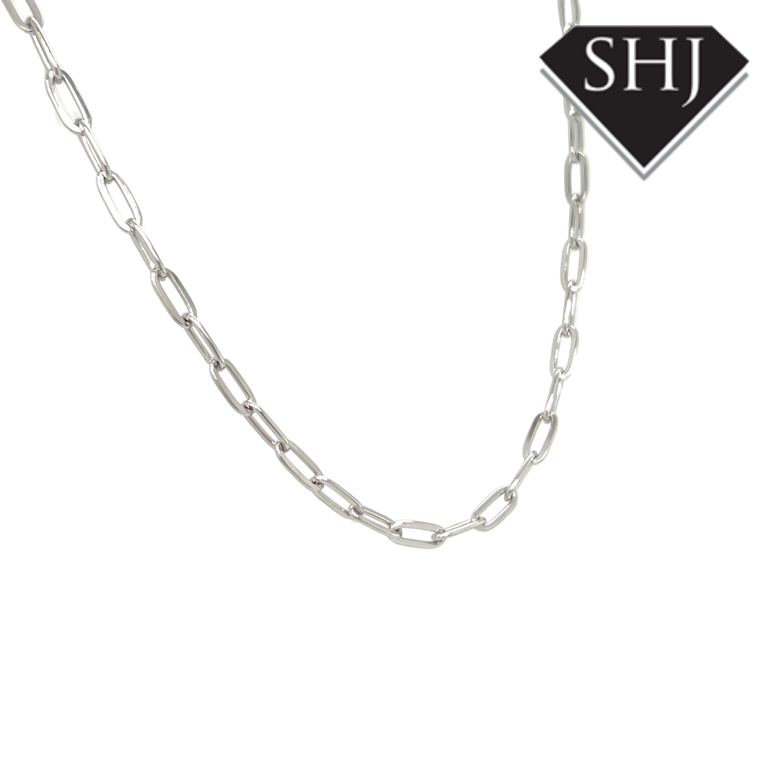 Silver 18" Paperclip Chain
