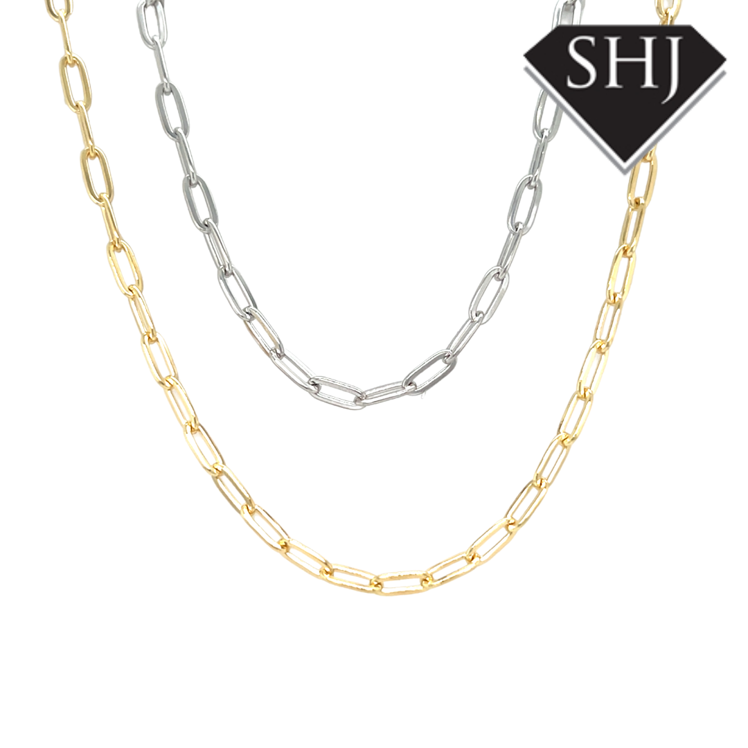 Silver 18" Paperclip Chain