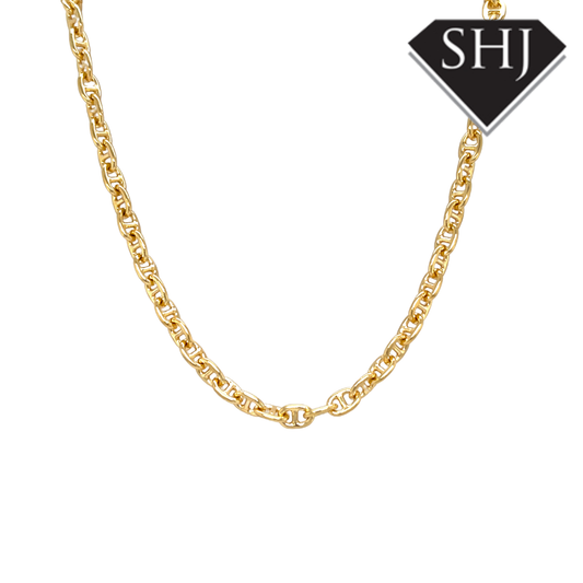 24ct Gold Plated Silver Marine 20" Chain