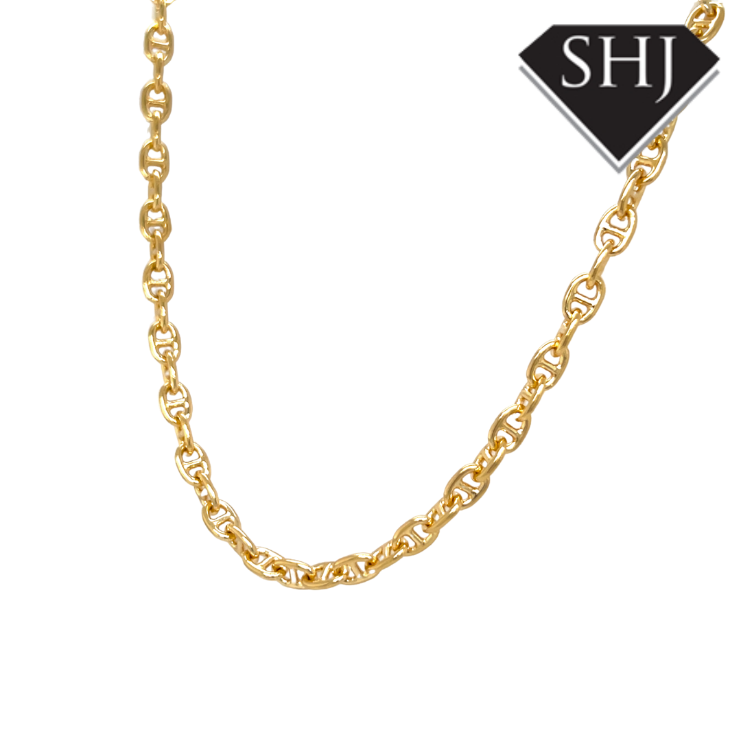 24ct Gold Plated Silver Marine 20" Chain