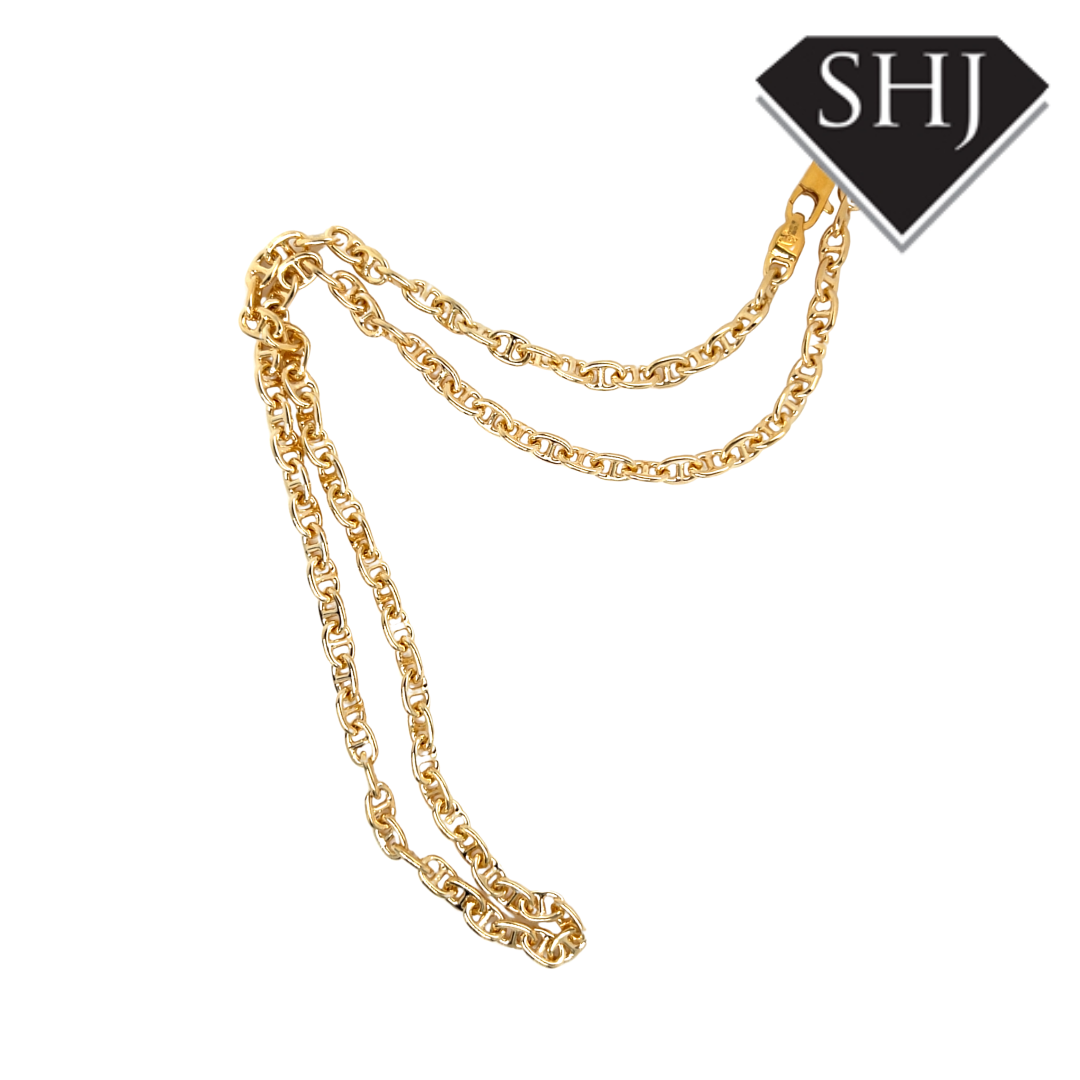 24ct Gold Plated Silver Marine 20" Chain