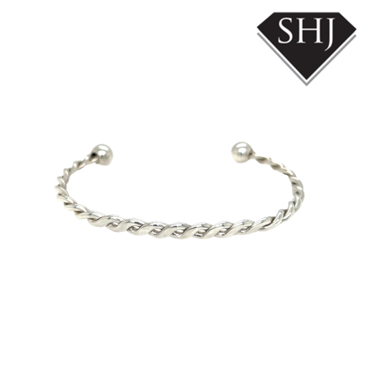 Silver Braided Torque Bangle