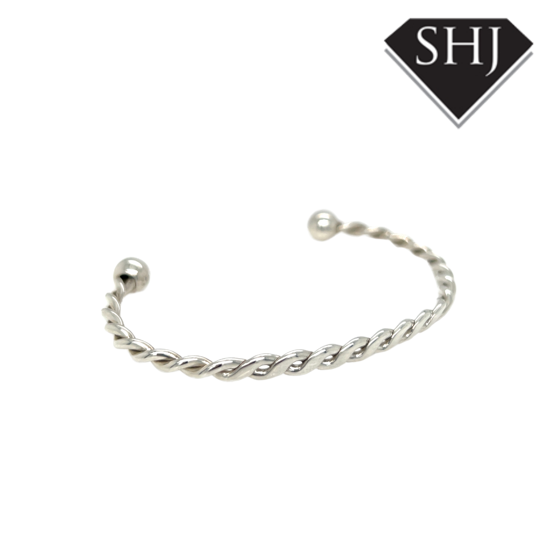 Silver Braided Torque Bangle