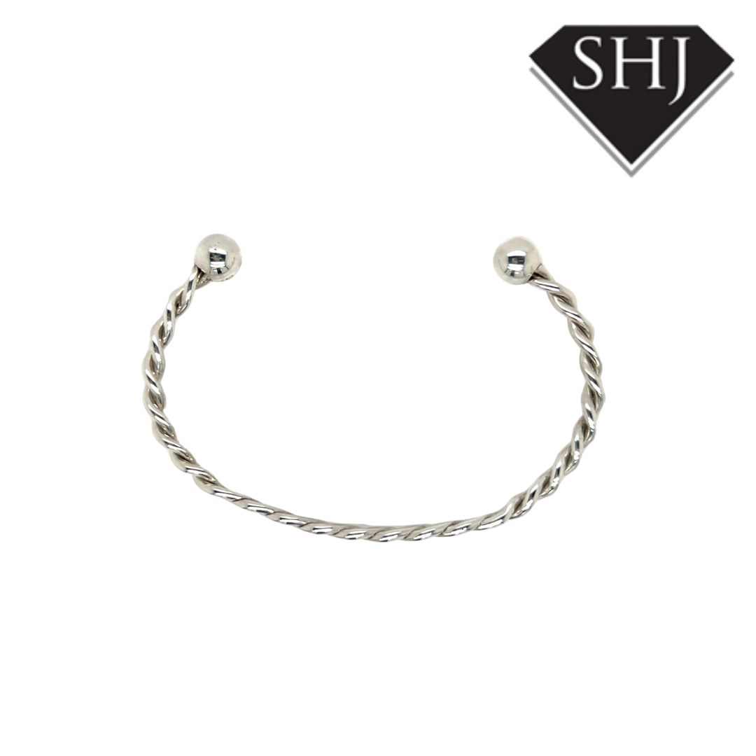 Silver Braided Torque Bangle