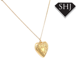 Rolled Gold Heart Engraved Locket and Chain