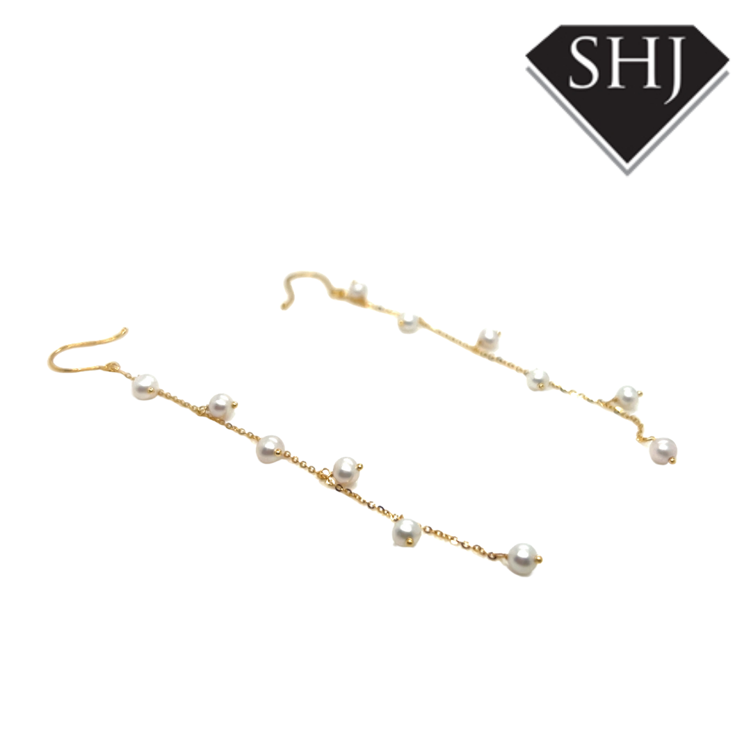 9ct Yellow Gold Pearl Drop Earrings