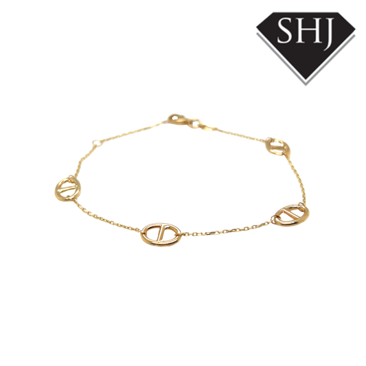9ct Yellow Gold Marina Trace Bracelet