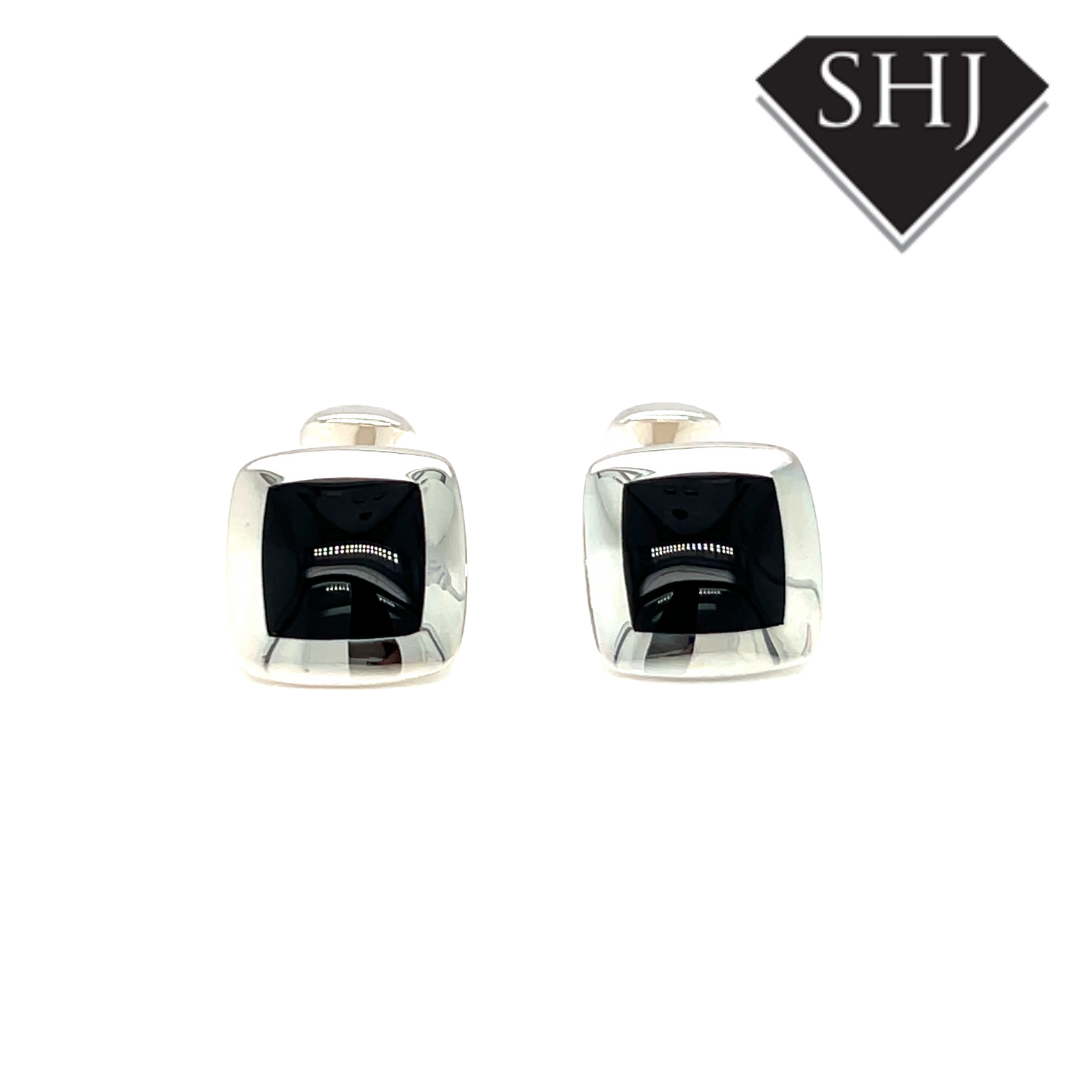 Silver Onyx Cufflinks