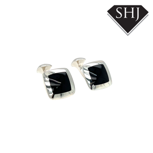 Silver Onyx Cufflinks