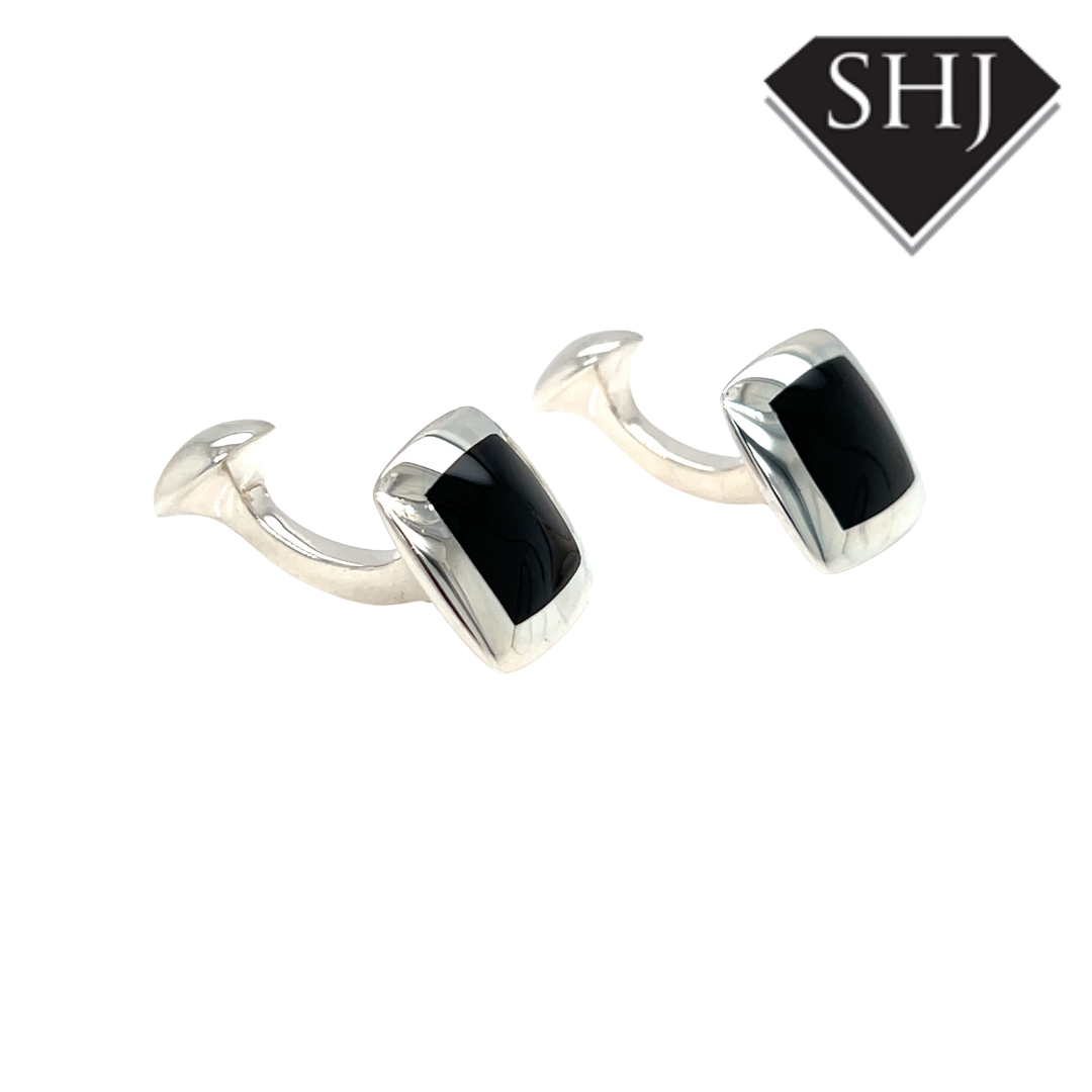 Silver Onyx Cufflinks