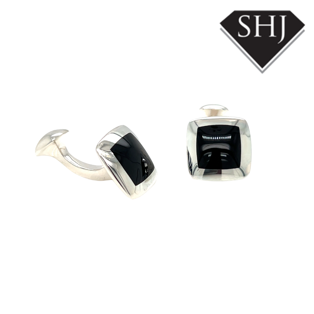 Silver Onyx Cufflinks