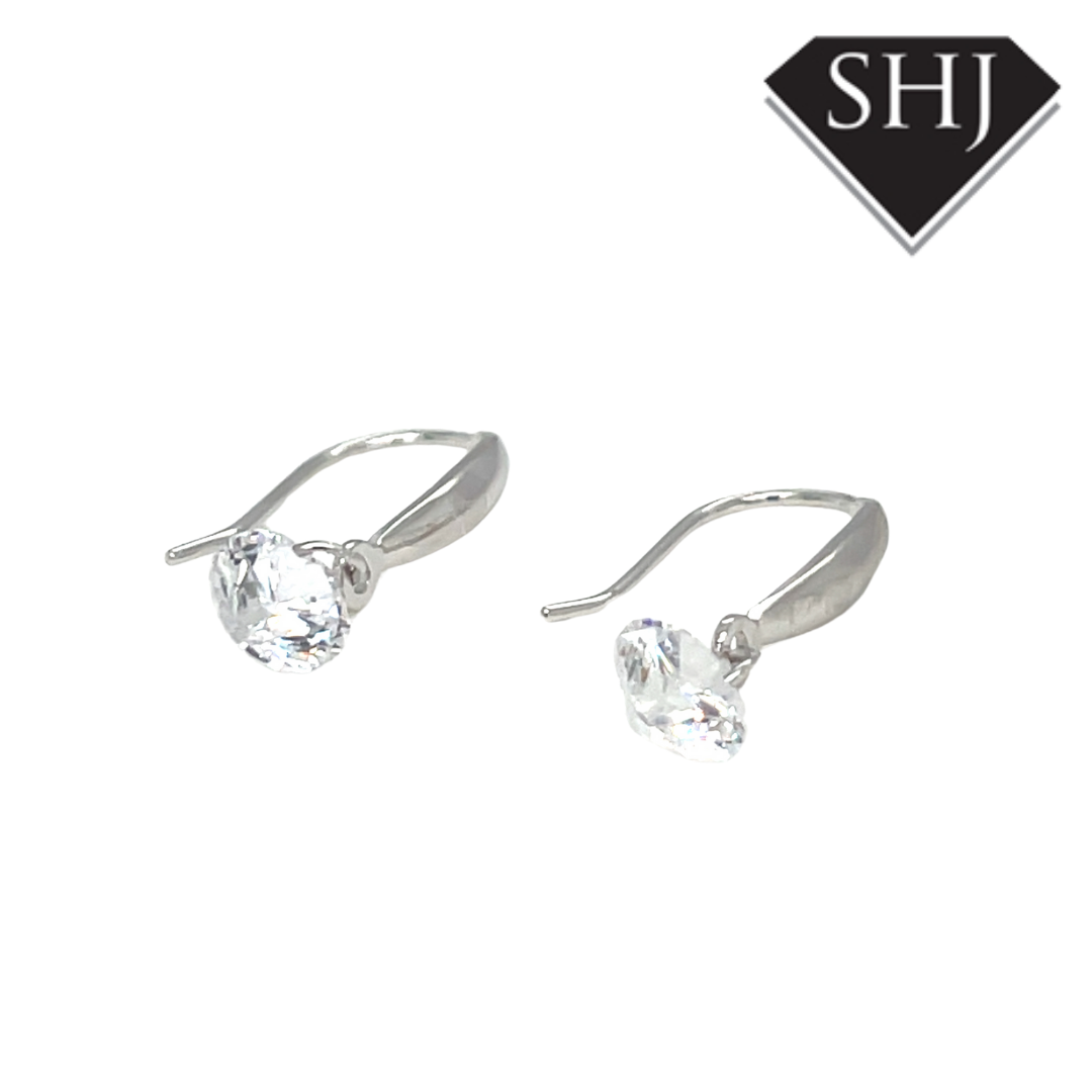 Silver CZ Drop Earrings