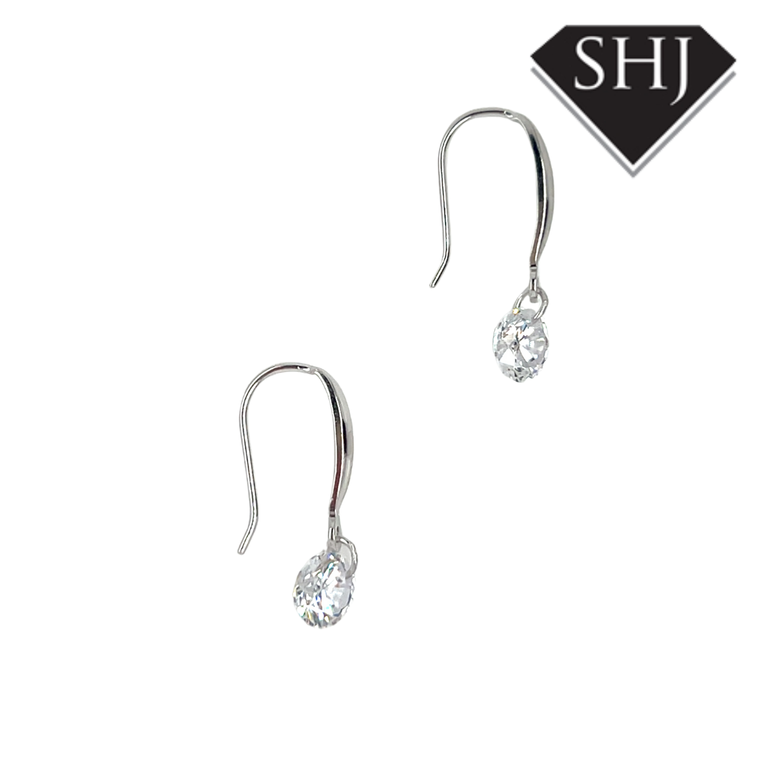 Silver CZ Drop Earrings