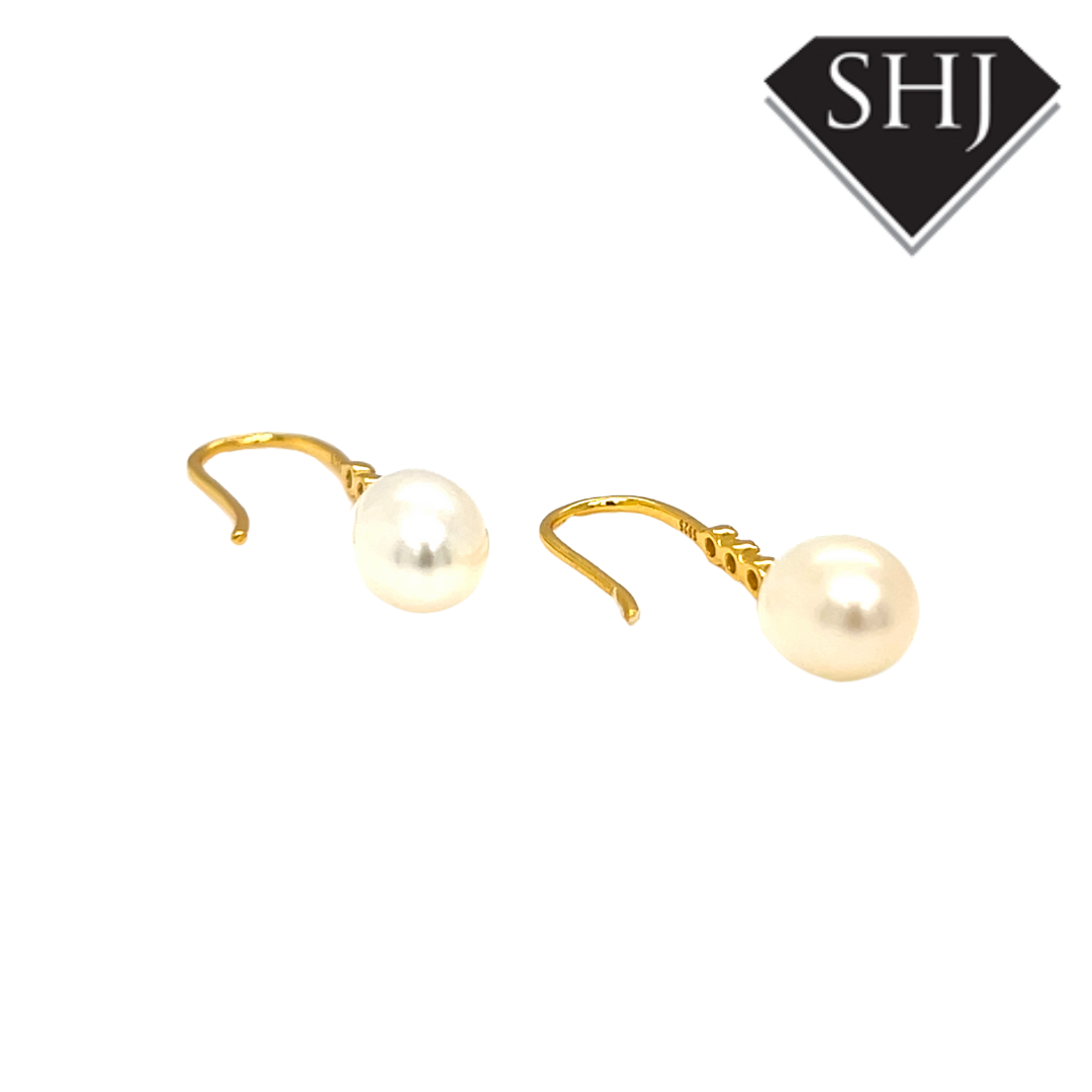 Silver Gold Plated Pearl Drop Earrings
