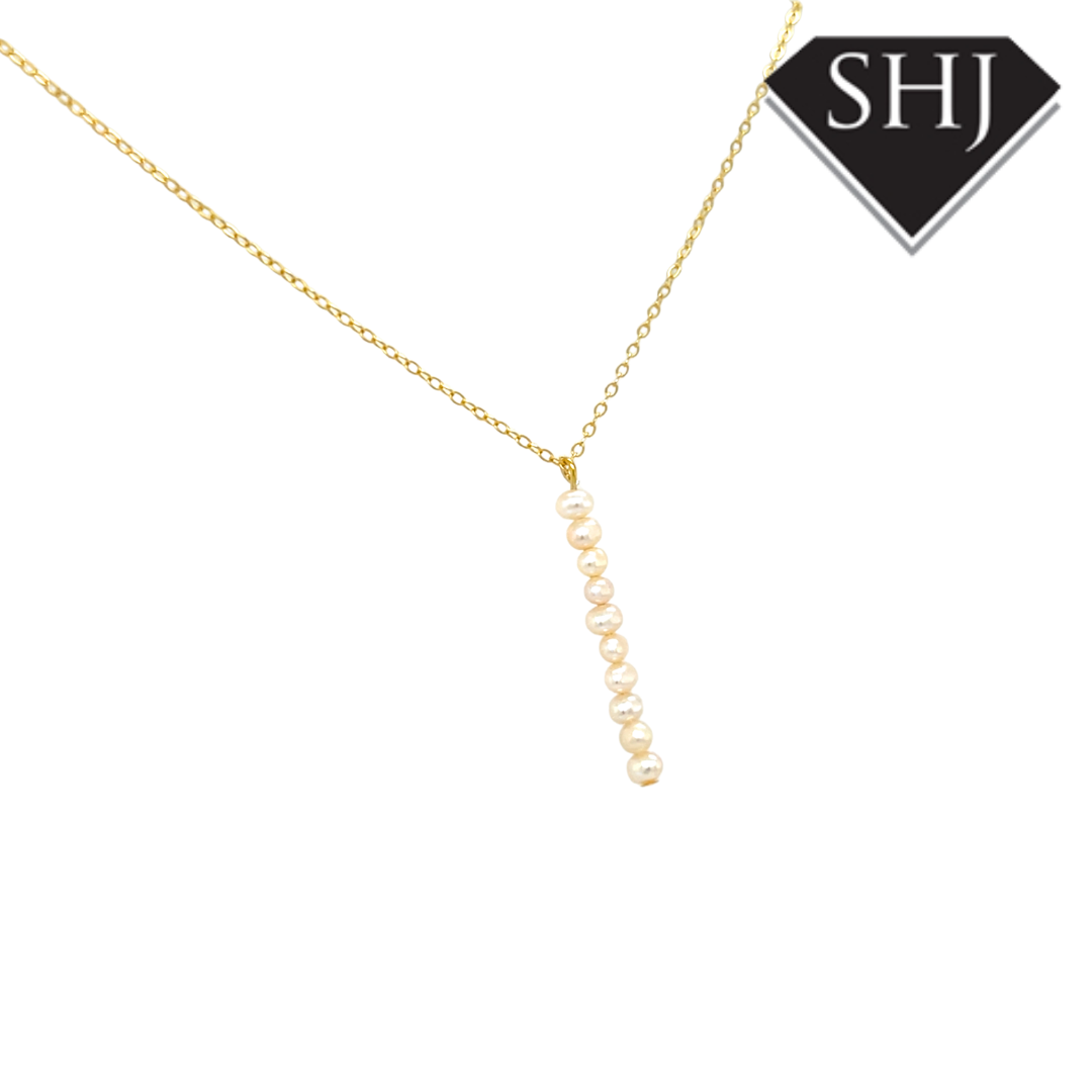 Gold Plated Silver Pearl Necklace