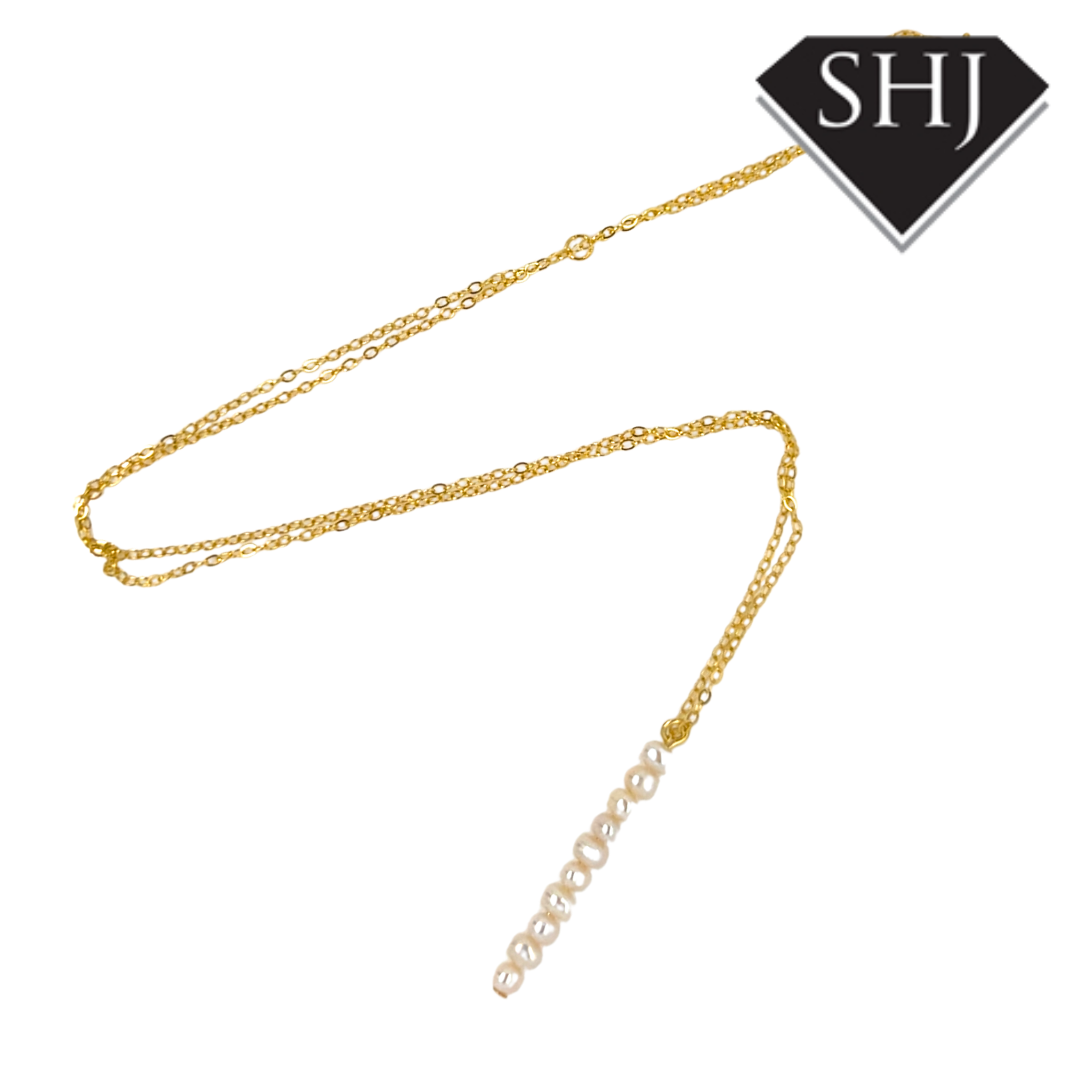 Gold Plated Silver Pearl Necklace