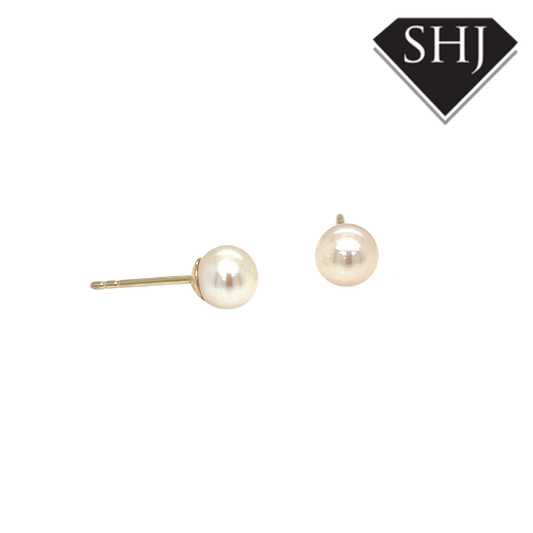 9ct Yellow Gold Pearl Stud Earrings