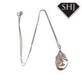 Silver Baroque Pink Pearl Pendant