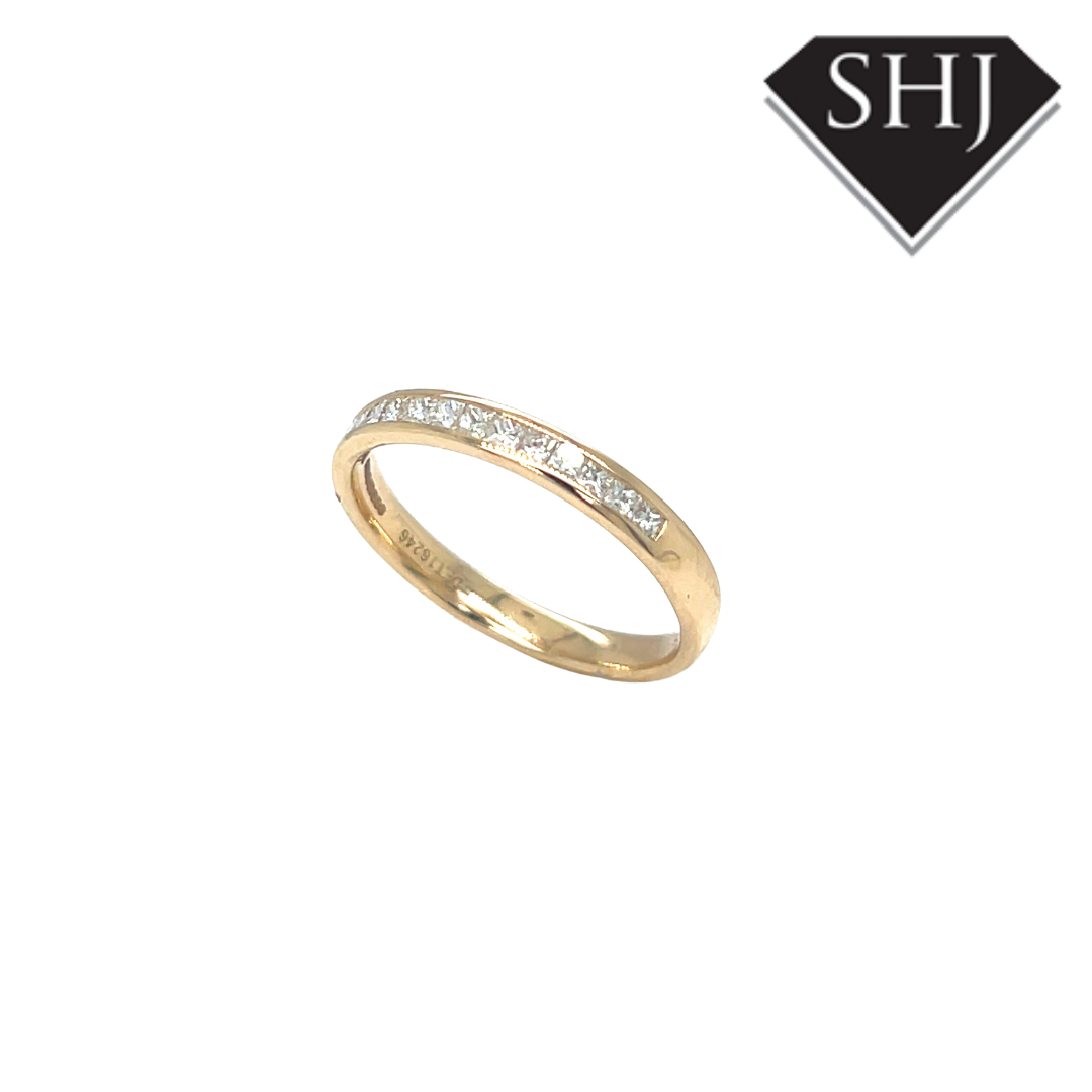 9ct Yellow Gold 0.27ct Princess Cut Diamond Eternity Ring
