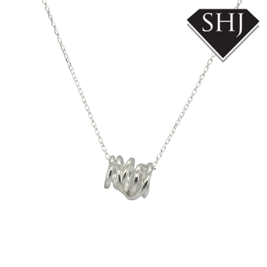 Silver Twist Pendat & Chain