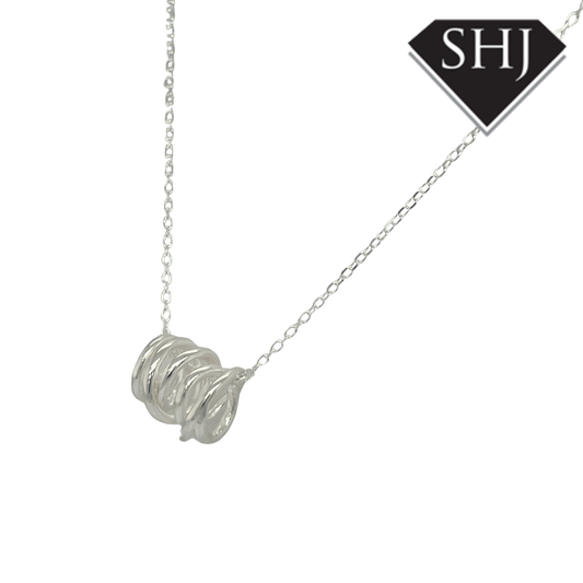 Silver Twist Pendat & Chain