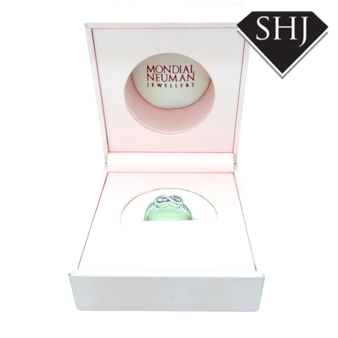 18ct White Gold Pink Diamond & White Diamond Ring