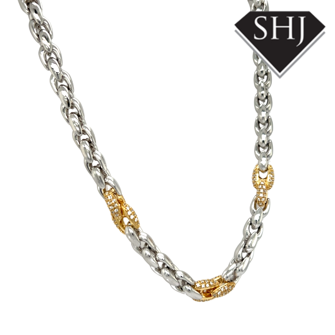 Silver Gold Plated CZ Necklace