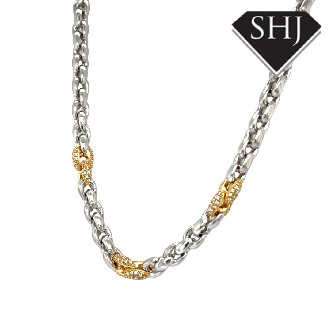 Silver Gold Plated CZ Necklace