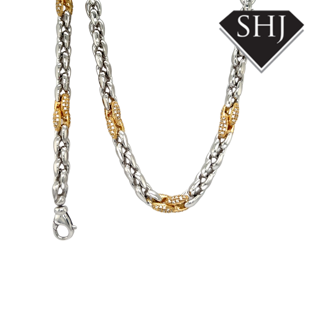 Silver Gold Plated CZ Necklace
