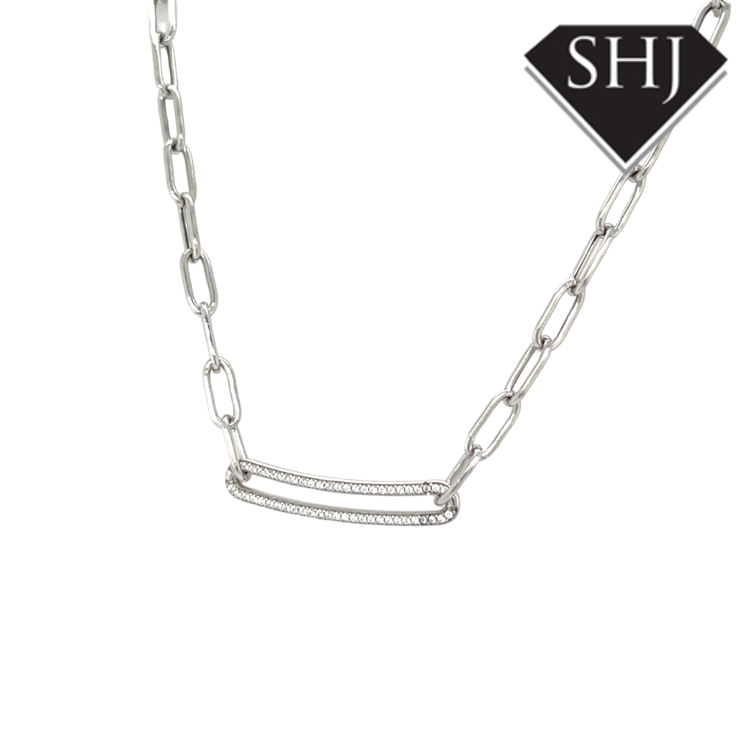 Silver CZ Necklace