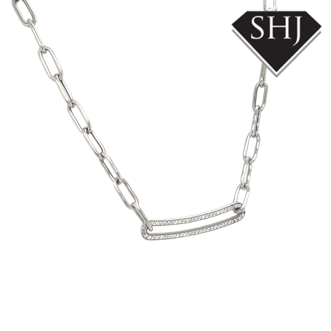 Silver CZ Necklace